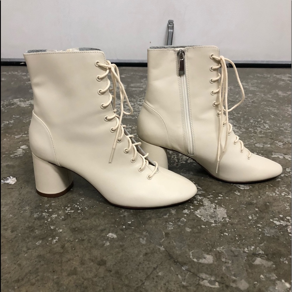 Zara Trafaluc Woman’s Ankle Boots Cream Size 8